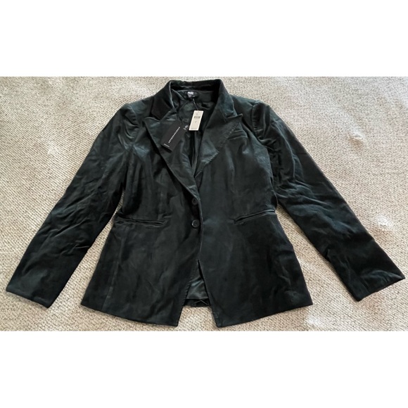 Anthropologie Paige Chelsea Velvet Blazer Sz L Dark Spruce Green NWT - Picture 7 of 16